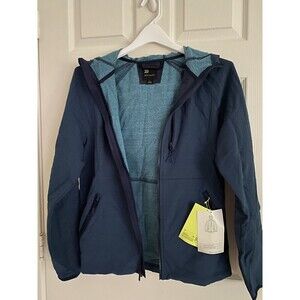 Men's Jacket Woven Fleece Jacket Zipper Pockets All In Motion Blue Teal Size S